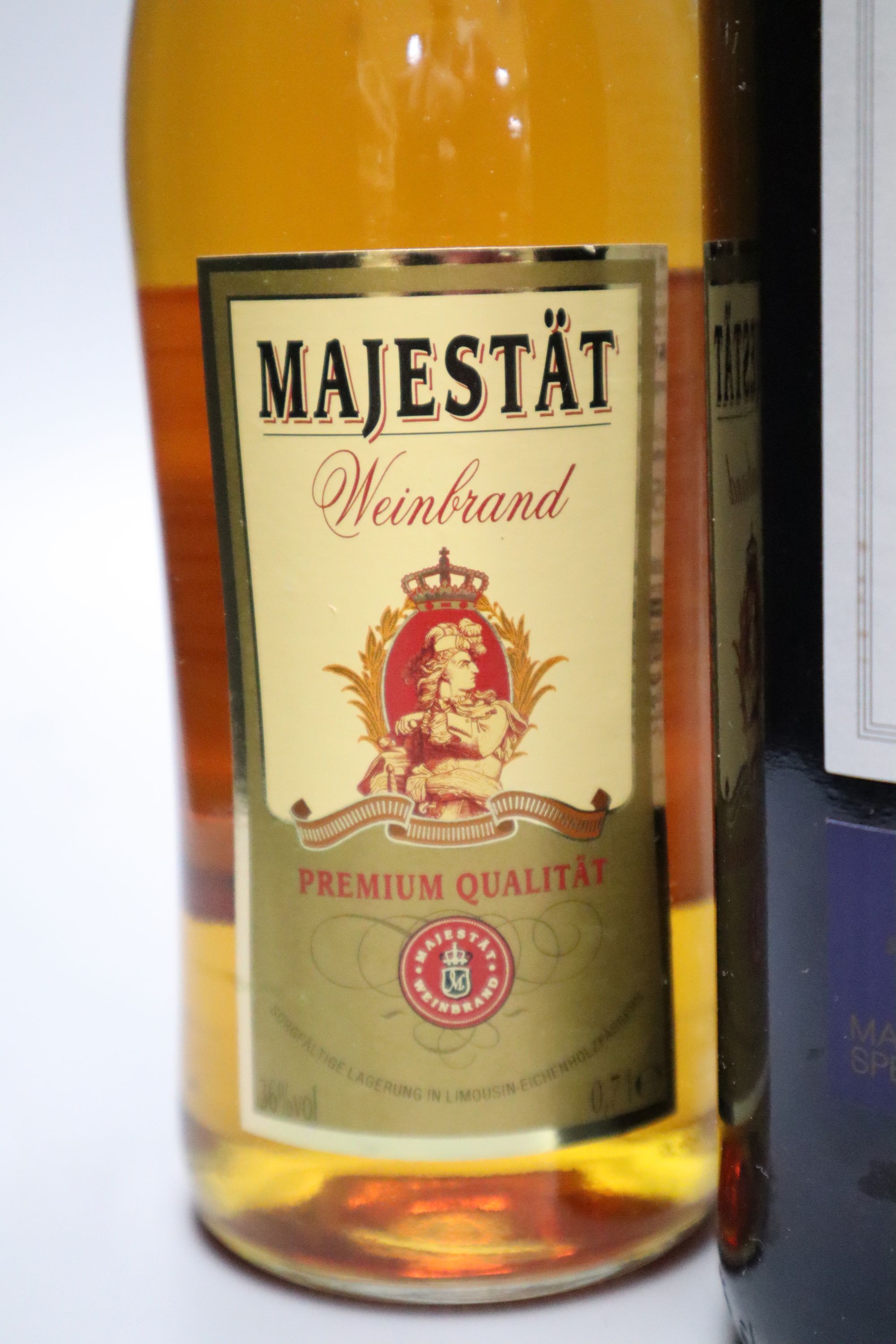 Seven various bottles of spirits, wine and sherry